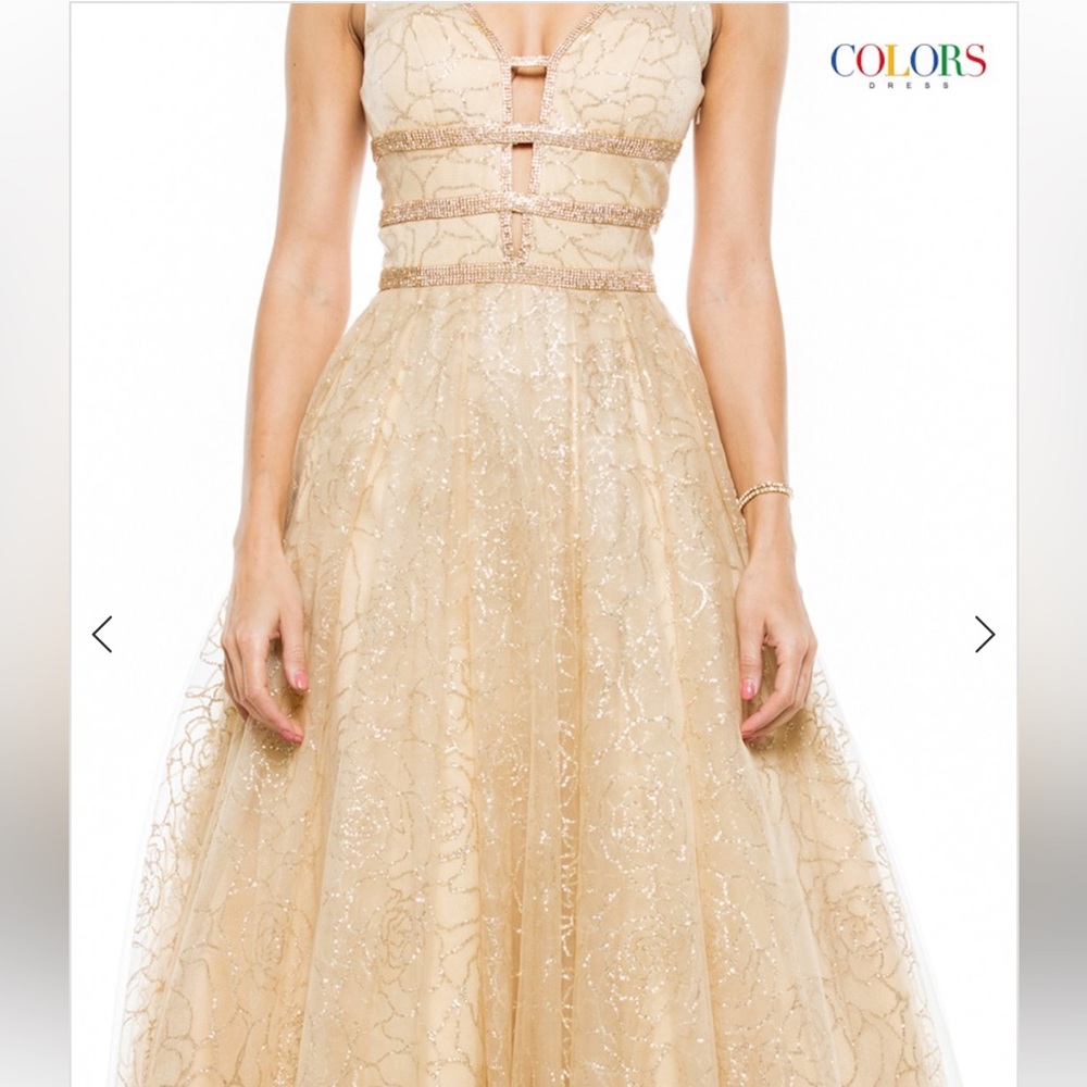 Yellow sparkly ball gown prom dress . New !!